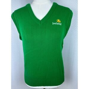 VTG Blarney Woolen Mills Made Ireland Sweater Vest Small Adult 36 Ireland Green
